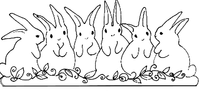 Six little bunnies in a row craft pattern