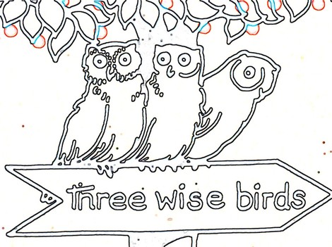 outline of owls pattern 