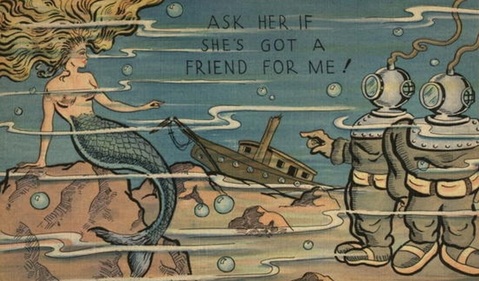 mermaid vintage clip art