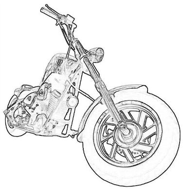 Motorcycle craft pattern outline