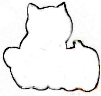 Cat with pumpkin scroll saw wood pattern