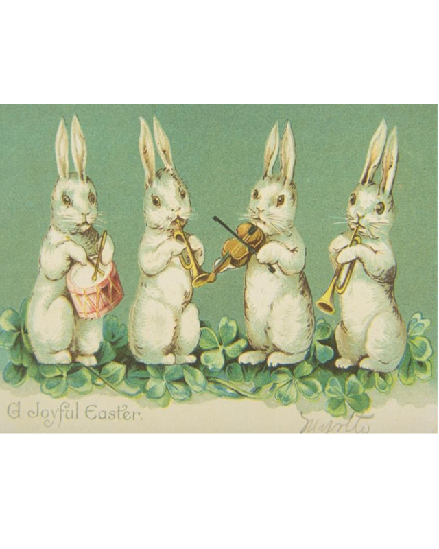 Musical vintage bunnie pattern 