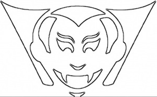 Dracula stencil outline pattern