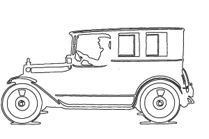 Antique Car Side View Craft Pattern 