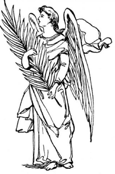 Angel Looking Saw Pattern & Craft Painting Outline