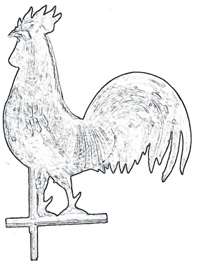 Rooster weather vane pattern