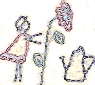 Little girl & flower craft pattern