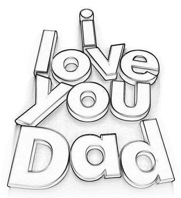 I love you Dad fathers day craft pattern