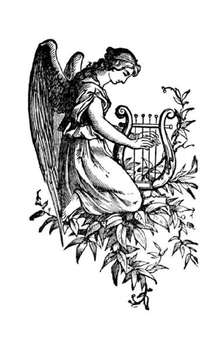 Angel playing harp saw pattern