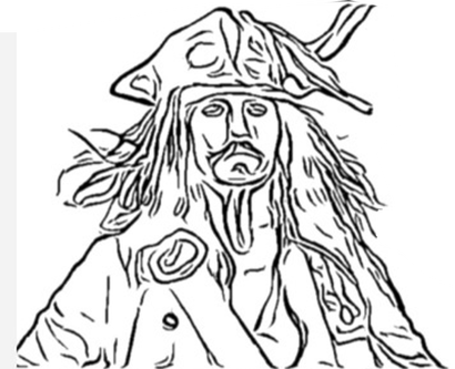 Jack Sparrow outline craft pattern
