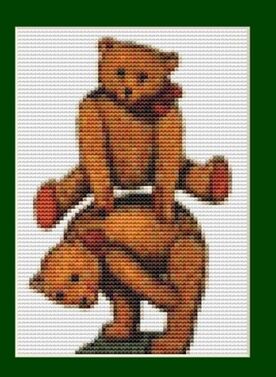 Free cross stitch pattern teddy bears