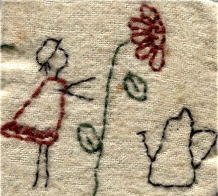 Little girl stitchery pattern