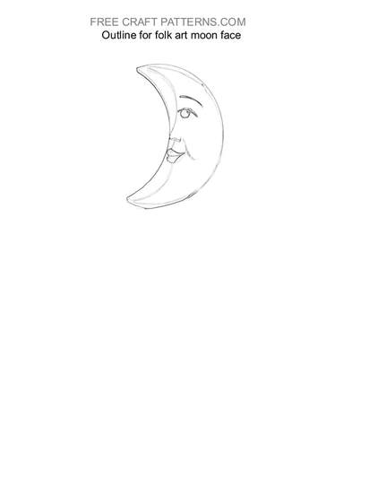 moon face craft outline to trace