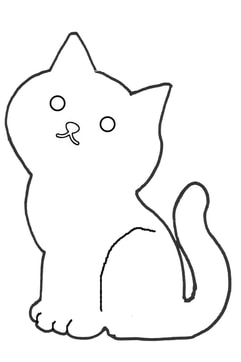 Sitting cat outline craft pattern