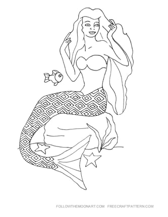 mermaid outline for crafts