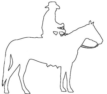 Man riding horse outline pattern